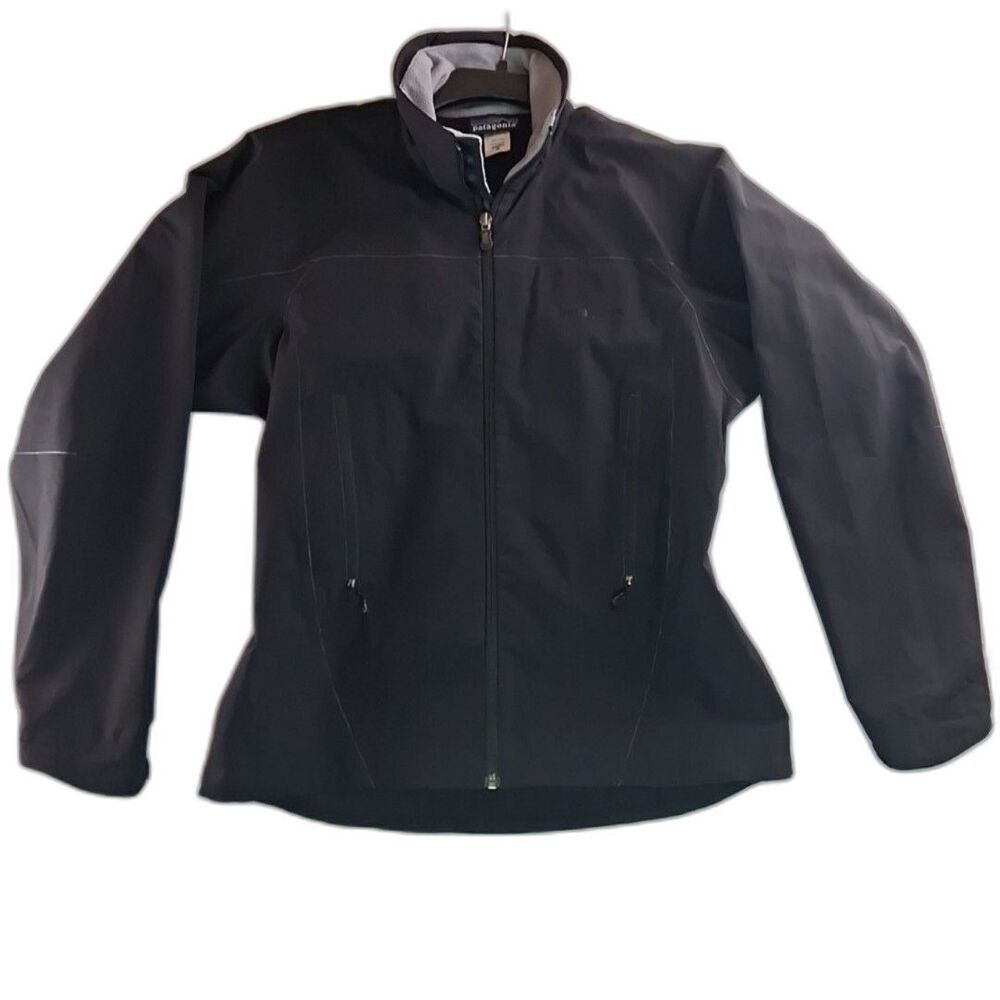 Patagonia Windbreaker Jacket Womens sz M Black Softshell Full Zip Outdoor